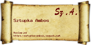 Sztupka Ambos névjegykártya